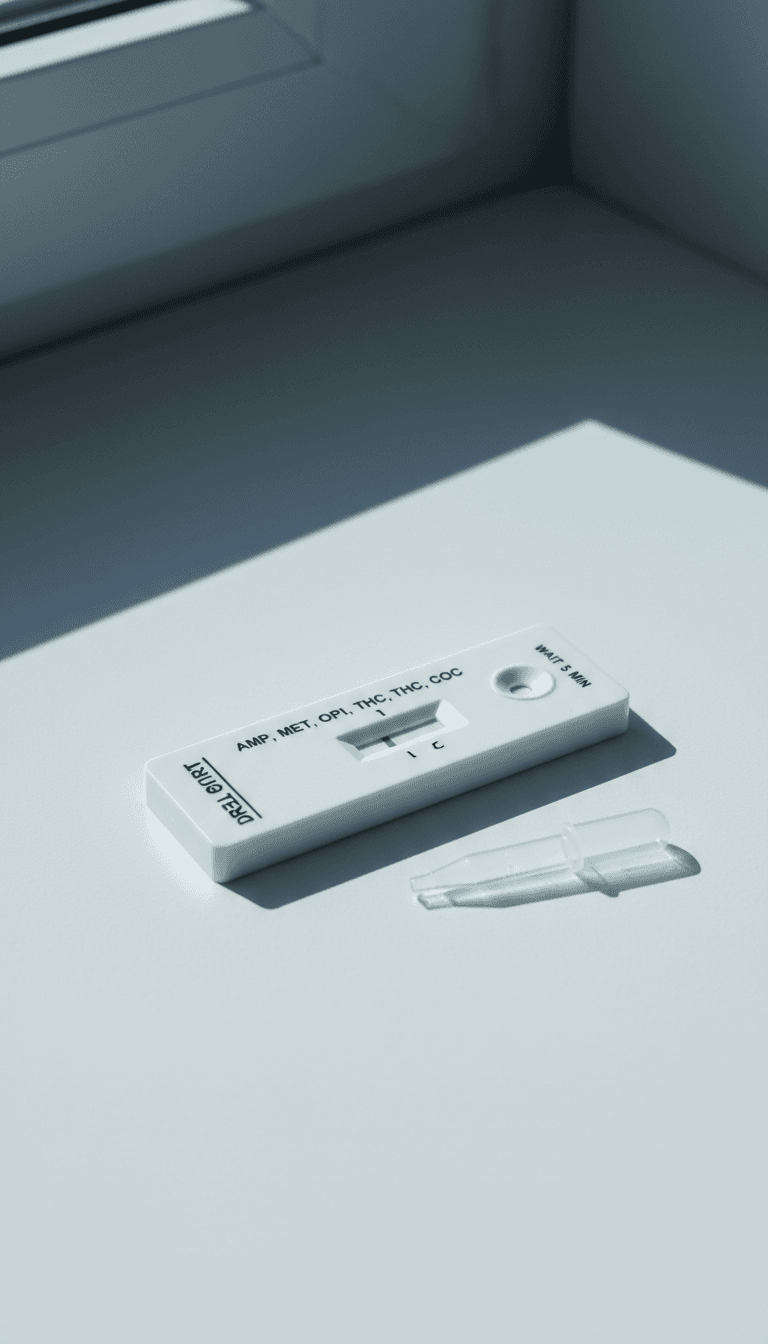 Drug test cassette and sample dropper
